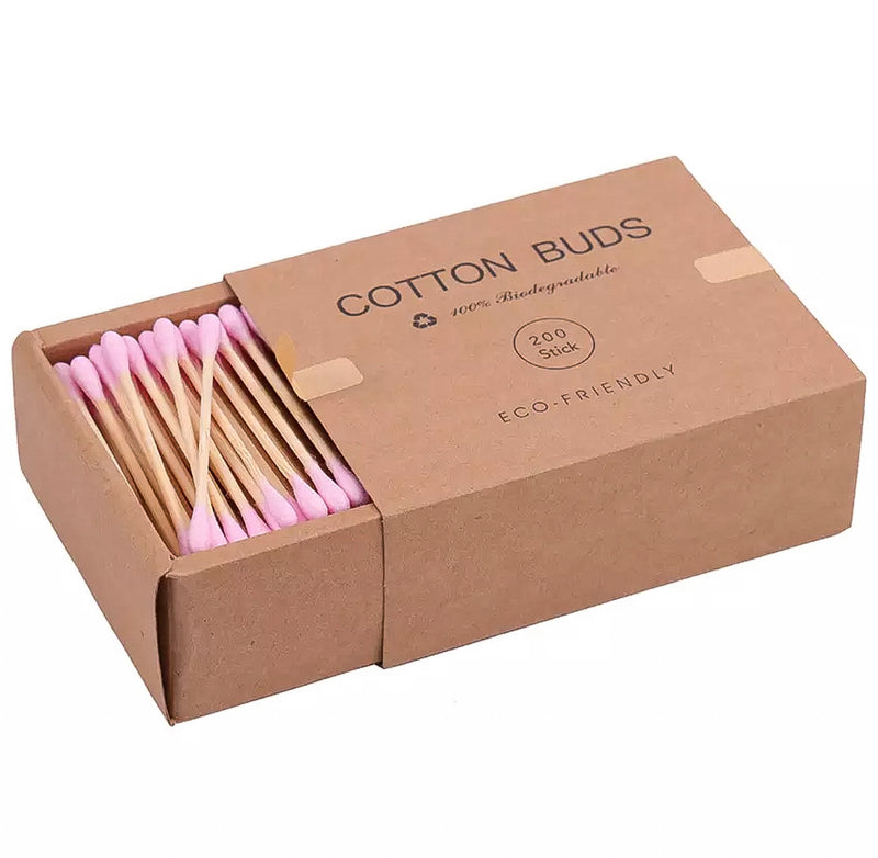 pink cotton buds